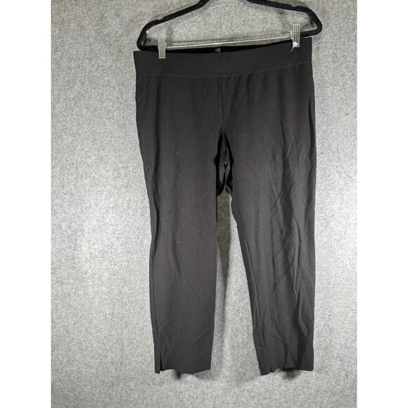 Eileen‎ Fisher pants Women Petite Large Black Pull On Cropped Essential Staple - Picture 1 of 8